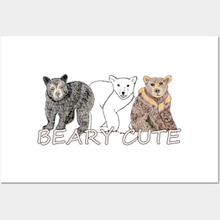 Animal art, sketch, bears, Beary Cute Posters and Art